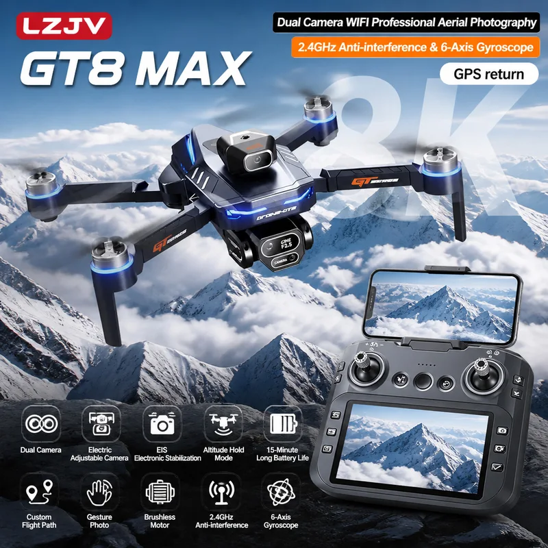 GT8 Max Faltbare Drohne 8K HD  – Drone Kit Professional Bewertung und Preis